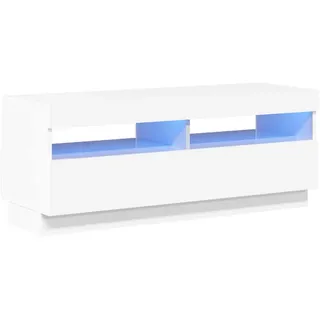 vidaXL TV-Schrank mit LED-Leuchten 100x35x40 cm Hochglanz-Weiß Holz