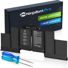 NinjaBatt A1618 Akku für Apple MacBook Pro Retina 15" [NUR Mitte 2015 Jahr] A1398 - Hohe Kapazität [11,36V/99,5Wh]