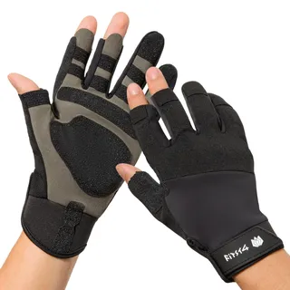 FitsT4 Sports Segelhandschuhe Herren Paddelhandschuhe Kajak für Segeln,Yacht,Segelsport, Paddeln, Angeln,Fischen,Dinghy,Schlauchboot Schwarz L