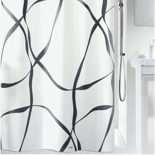 Spirella 10.11766 Anti-Schimmel Duschvorhang Ribbon Anti-Bakteriell, waschbar, wasserdicht Polyester 180x200cm