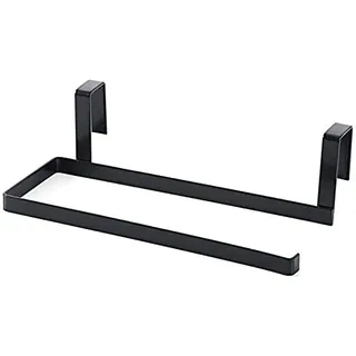 LATRAT Küchenrollenhalter Wand Schwarz, küchenrollenhalterung Ohne Bohren/Bohren Wandmontage, Rollen Papier Handtuchhalter Lagerregal Schrank Schrank Gewebe Regal (schwarz)