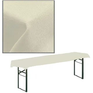 JEMIDI Stofftischdecke für Bierbanktische Tischdecke kariert Tischdecken Decke Tisch Tischdecken (Cremeweiß, 90cm x 240cm für Biertische)