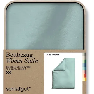 schlafgut Woven Satin Bettwäsche Bettbezug einzeln, 135x200 & Match: passender Kissenbezug erhältlich, blau