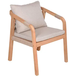 gardenson Gartensessel Holz Bogota 59 x 75 x 63,5 cm beige