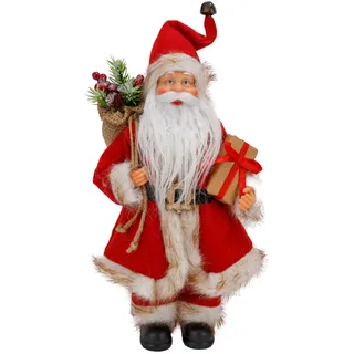 Cosy Home Dekofigur Weihnachtsmann, Polyester, Rot, 20 x 13 x 31 cm