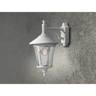 LED Außenwandleuchte, Wandlaterne im Landhausstil hängend, Terrassenlampe Weiß