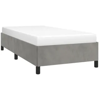 vidaXL Bettgestell 90 x 200 cm Hellgrau