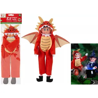 Elfe Puppe Roter Drache Kostüm Behaving Schwer Kleidung Advent Weihnachten