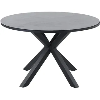 Beliani Gartentisch Ø 120 x 75,5 cm Grau/Schwarz