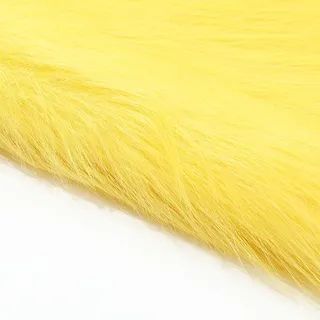 Plüschstoff, Langflor-Kunstfell, flauschiges Material, zuschneidbar, Plüsch, DIY, Handarbeit, Bastelbedarf zum Basteln, Nähen, Kostüme, Sitzkissen, Stuhlüberzug (Größe: 1,7 x 0,5 m, Farbe: Gelb)