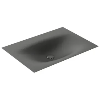 KEUCO EDITION 11 ART Einbauwaschtisch aus Stahl-Emaille, 806x4x493mm, ohne Hahnloch, 32590540800, Farbe: Smoke