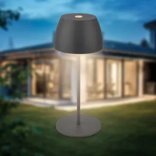 B.K.Licht Mini LED Tischlampe Grau