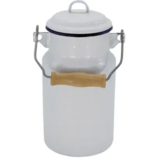 Milchkanne KRÜGER "Husum", weiß (weiß, blau), H:24,5cm Ø:13cm, Stahl, Kannen, Milchkanne, emailliert