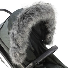 For-Your-Little-One aFHACWK-DG336 - Pram Fur Hood Trim kompatibel On KiddiCouture, Dark Grey