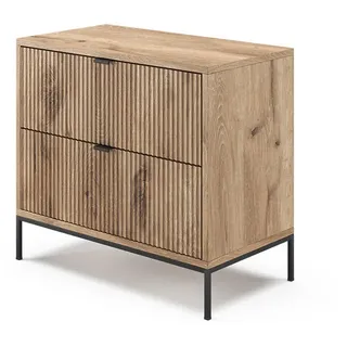 Vicco Nachttisch Eliza Viking Oak 66 x 60 cm mit 2 Schubladen