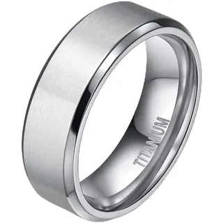 Zakk Damen Herren Ringe Titan Silber Matt Gebürstet Verlobungsring Partnerring Eheringe Trauringe 4mm 6mm 8mm 10 mm Breit (8mm,63 (20.1))