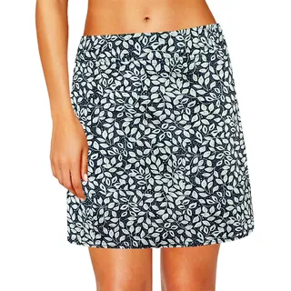 Oyamiki Damen Active Athletic Skort Leichter Tennisrock, perfekt für Laufen, Training, Sport, Golf, Marineblaues Blättermuster, Groß