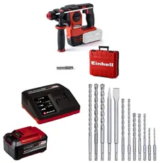 Einhell Professional Akku-Bohrhammer HEROCCO 18/20 Power X-Change (18 V, Brushless, 2,2 J, SDS-plus, pneumatisches Schlagwerk, inkl. Koffer, 12-tlg. Bohrer-Set, 5,2 Ah Akku und Fastcharger)