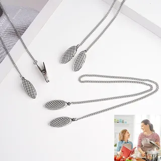 3 Stück Serviettenkette Mit Clip Senioren, Serviettenhalter Edelstahl, Metall Serviette Klamme, Elegante ältere Serviettenklammern, Für Männer Frauen ältere Menschen Oder Haustiere