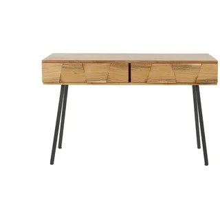 Kawola Schminktisch Anyl Braun Holz , Teilmassiv , 2 Schubladen , Rechteckig , 125x77x40 cm , Wohnzimmer, Wohnzimmertische, Konsolentische