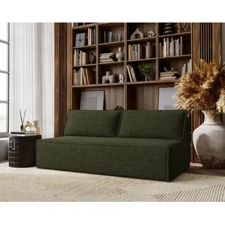 kaiser möbel Sofa mit Schlaffunktion und Bettkasten, Sofa 3-sitzen, Schlafsofa, Bequemes Couch für Wohnzimmer und Jugendzimmer, Schlafcouch, Polstersofa, Klappsofa, ohne Armlehnen, Duo, Dunkelgrün