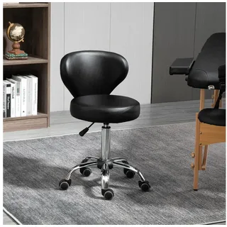 Homcom Rollhocker Kunstleder Schwarz