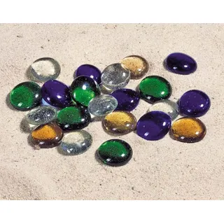 Ameisenkeks® Dekorative Glassteine – 120 Stück Bunte Glasnuggets, flach & glänzend – Perfekt für Vasen, Aquarien, Tischdeko & Bastelprojekte – Hochwertige Deko-Steine in Grün, Blau, Gold & Klar