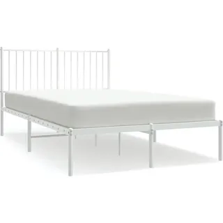 vidaXL Bettgestell mit Kopfteil Metall Weiß 120x200 cm - Weiß