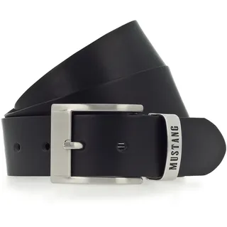 MUSTANG Ledergürtel Überlänge, Vintagecharakter, 4 cm, schwarz