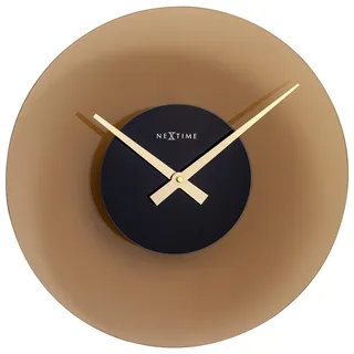NeXtime Wanduhr, 40 cm, Silencieux-Braun, mattiert, Float