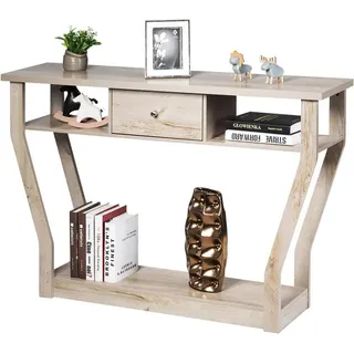 Costway Flurtisch 81cm Grau , Holz , 30x81x120 cm , Wohnzimmer, Wohnzimmertische, Konsolentische