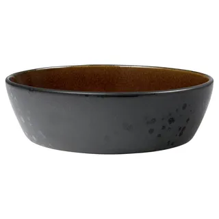 BITZ Suppenschale, Suppenschüssel aus Steingut, 18 cm im Durchmesser, schwarz/bernsteinfarben