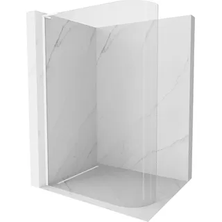Mexen Kioto L Rundduschwand Walk-in 100 x 200 cm, transparent, weiß - 800-100-103-20-06