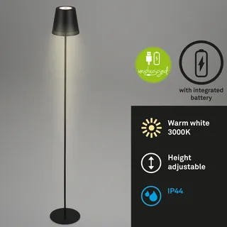 Briloner LED Akku Stehleuchte 3 in 1 130cm Schwarz