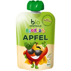 biozentrale BioKids Fruchtmus Beutel Apfel | 12x 90 g Früchte | Quetschbeutel & Quetschies mit 100% Frucht | Idealer Früchtebrei & Fruchtpüree ohne Zuckerzusatz
