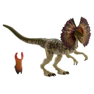 Jurassic World Hammond Collection Dilophosaurus-Dinosaurierfigur, Deluxe-Design und Bewegungspunkte, 8 Jahr(e), Mehrfarbig, Kunststoff