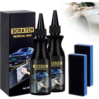 Auto Spray Kratzer Entfernen, 2 Stück Scratch Remover Wax, Autokratzer Reparatur Paste Mit Schwamm, Politur Auto Kratzer Entfernen Effektiv für Auto Verschiedene Oberflächen(100ml*2)