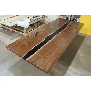 esstisch tische epoxid harz massive möbel epoxy tisch wasserfall echtes holz - Braun