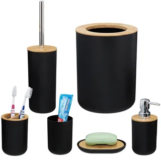 Relaxdays Badaccessoire-Set Schwarz