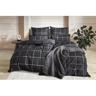 OTTO home Nature kariert Schwarz 155 x 220 cm + 80 x 80 cm