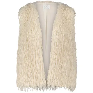 Fellimitatweste BETTY & CO "Kunstfell-Weste mit Fransen", Damen, Gr. 36, beige (cream), Obermaterial: 100% Polyester PES., Westen Fellimitatweste