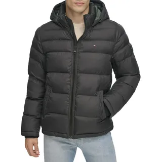 Tommy Hilfiger Herren Classic Hooded Puffer Jacket (Regular and Big & Tall Sizes) Daunen, Oberbekleidung, Mantel, schwarz, X-Large Hoch