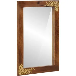 vidaXL Badezimmer Spiegel 50x70x3 cm Massivholz