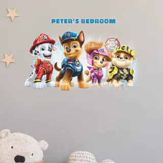 RoomMates RMK5122GM Paw Patrol Wandtattoo, zum Abziehen und Aufkleben, mit Alphabet