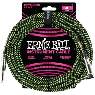 Ernie Ball 6077 Instrumentenkabel 3,05 m Schwarz/Grün