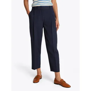 Webhose TOMMY HILFIGER "Low Normal Waist Bi-Stretch", Damen, Gr. 36, N-Gr, blau (schwarz night navy), Web, Obermaterial: 65% Polyester, 28% Viskose, 7% Elasthan, unifarben, gerade, unten schmal knöchelfrei, Hosen Webhose, Gürtelschlaufe, elastisch, pflegeleicht bügelfrei, Business casual