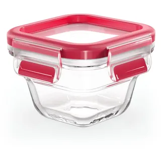 Emsa Clip & Close Glas quadratisch rot 0,18 l 2-teiliges Set