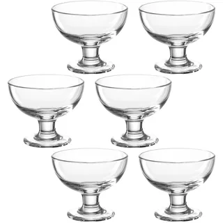 LEONARDO Servierschale LEONARDO "CUCINA", transparent (klar), B:12cm H:10cm T:12cm Ø:12cm, Glas, Schüsseln, Servierschale, auf Fuß, 360 ml, 4er Set