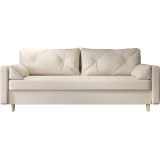 Roe Furniture | Schlafsofa - ASTRA - 228x88 cm - Weiß - Mit Bettkasten und Relaxfunktion - Sofa - Sofabett - Weiß