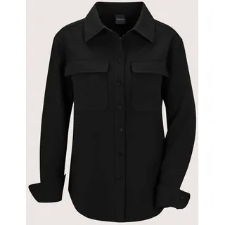 Hemdbluse MADELEINE "Hemdbluse Elegante Bluse mit Hemdkragen", Damen, Gr. 44, schwarz, Obermaterial: 79% Polyester PES. 17% Viskose CV. 4% Elasthan EL., Modern, Blusen Hemdbluse